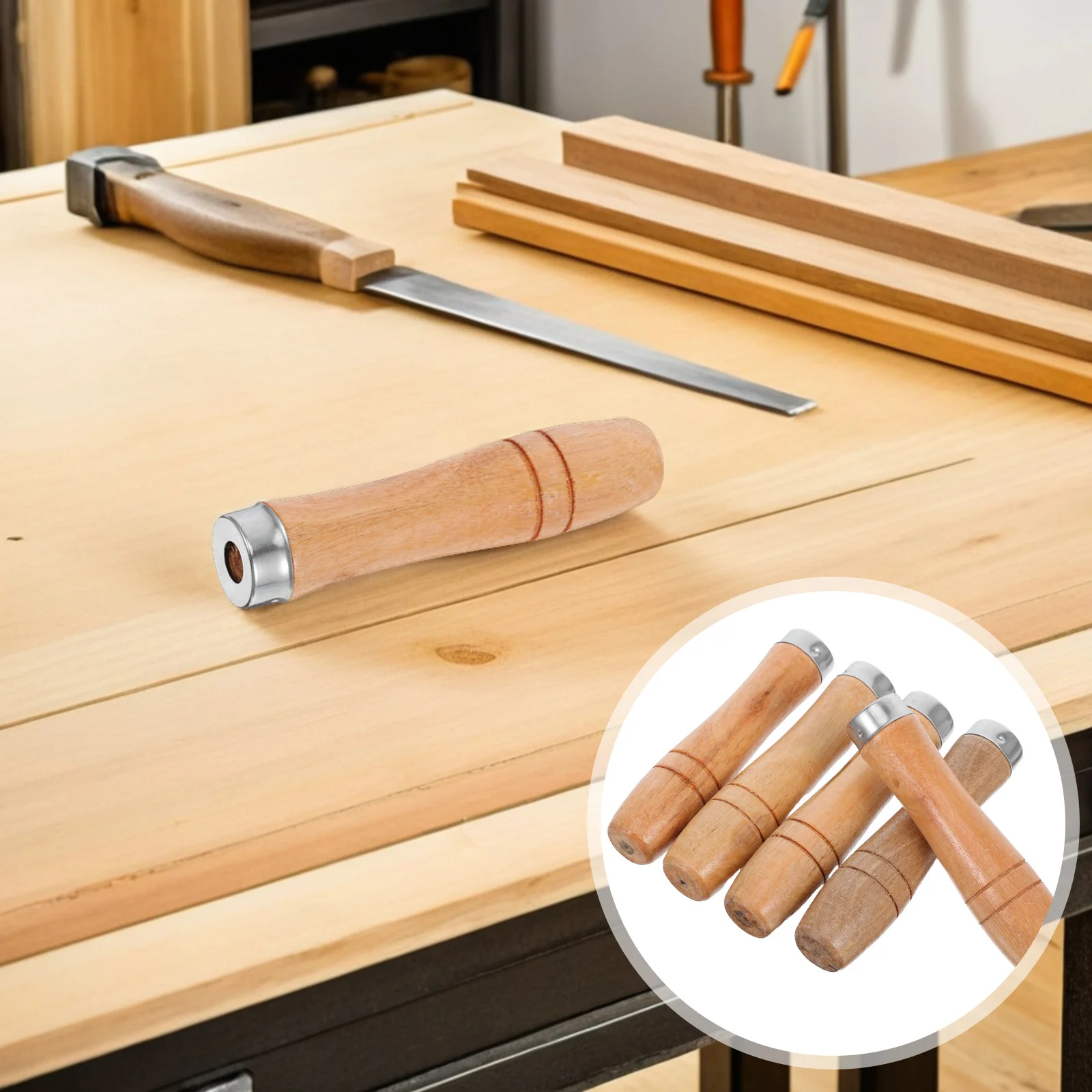 

5Pcs Wood Tool Handle Replacement 10Inch File Spade Screwdriver Ergonomic Design Smooth Finish for Garden DIY Professional Use