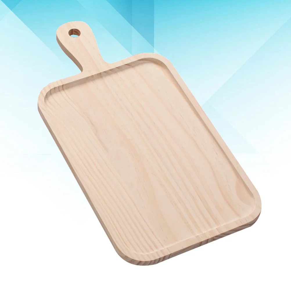 

Solid Wood Pizza Cutting 46Cm Square Chopping Board With Handle Pine Kitchen Cutting Board For Home Use