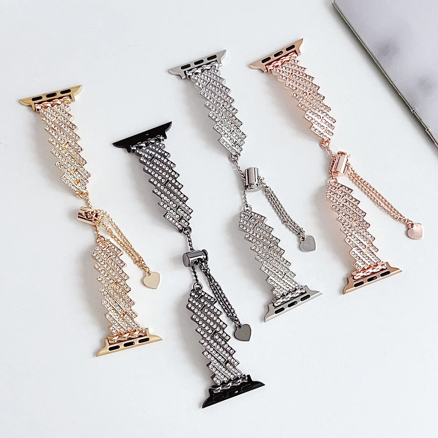 Bling Rhinestone Watch Band For Apple Watch Series 10 9 8 7 6 SE 5 4 Strap Bracelet For iWatch 40 41 42 44 45 49 46mm Wristband