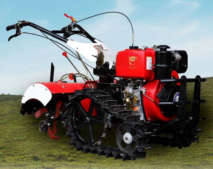 Diesel New Double Caterpillar Track Four-Wheel Drive Micro-Tiller Agricultural Small Ploughing Rotary Tiller