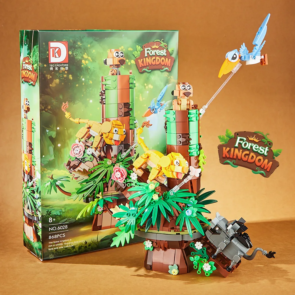 868pcs MOC Creativity Forest Kingdom Building Blocks Assembling Animal Bricks Model DIY Toys for Children Birthday Gift Set
