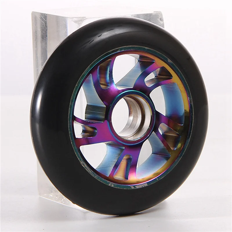 

A06F-6 Pcs 100Mm Scooter Replacement Wheels With Bearing Stunt Scooter Pu Wheels For Rocking Cars, Extreme Cars, Scooters