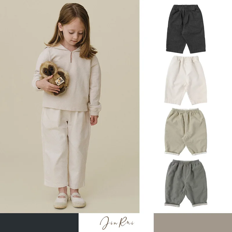 

Pre-sale BENE Autumn/Winter 2025 New Style for Boys and Girls Pure Cotton Solid Color Long Pants Basic Denim Jeans.