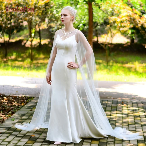 YouLaPan G16 catedral largo chal nupcial capa de boda cubierta de hombro envolturas femeninas Bolero marfil mujer chal de fiesta personalizable