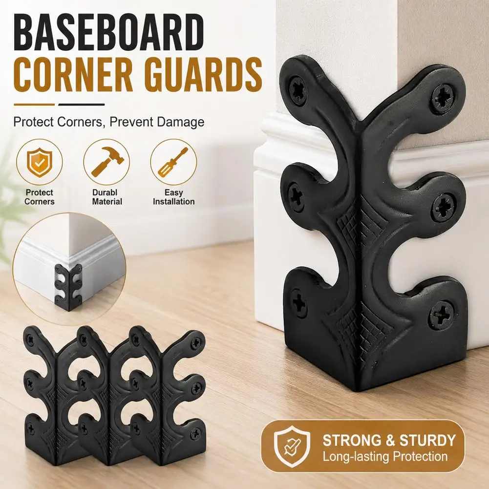 4pcs Skirting Board Corner Protectors For Wardrobes Cabinets Fireplaces Universal Home Decor Hardwares Skirting Board Edge Cover
