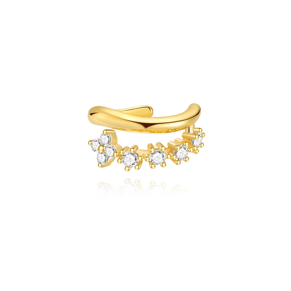 925 Sterling Silver Adjustable Octagonal Star Ear Clip