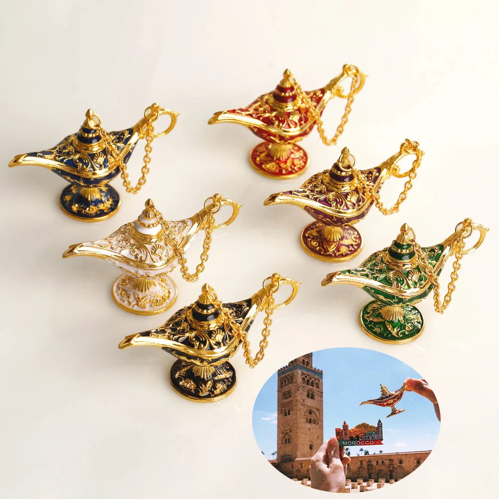 Aladdin Lamp Craft Zinc Alloy Gold-Plated Iron Art Decorative Creative Ornaments Wishing Lamp Palace Banquet