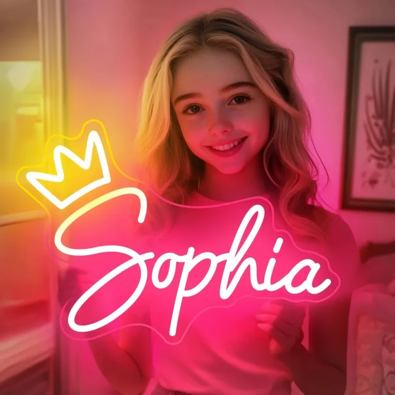 Customizable LED Neon Sign Personalized Text Wall Art Pink Light for Weddings, Birthdays Wall Decor Indoor Lighting