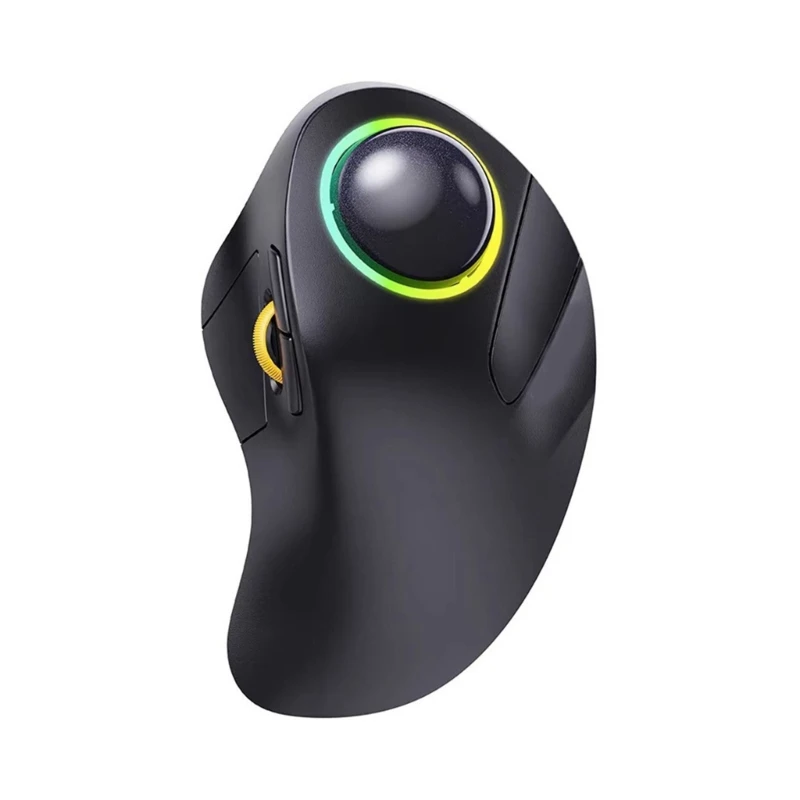 Wireless Trackball Mouse Wireless 2.4Ghz Rechargeable Ergonomic Gaming Mouse E65A