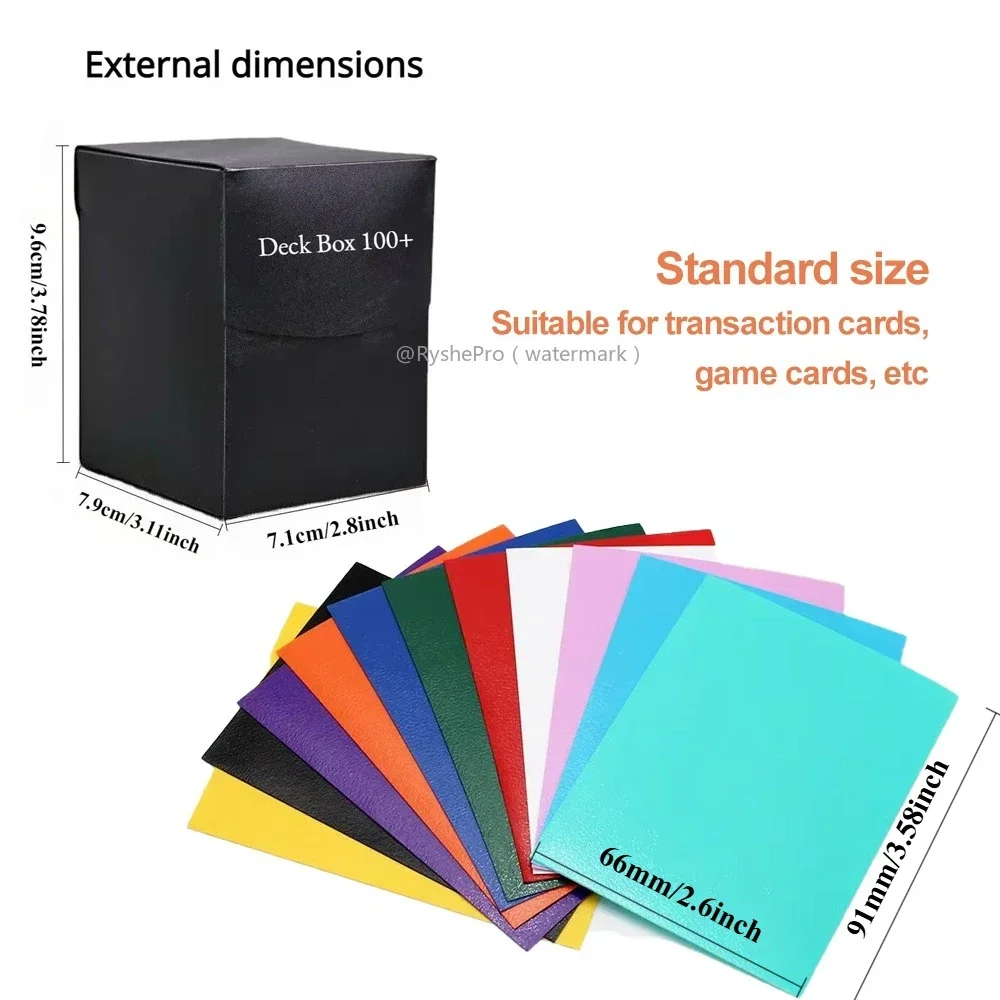 Card Deck Box and 100 PCS 66x91mm Matte Standard Size Card Sleeves Trading Cards Protector Comportible with MTG TCG Sport Cards