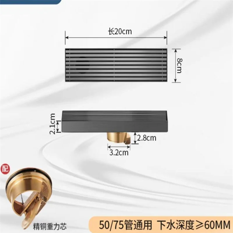 Anti-odor Bathtub Shower Drainer Floor Chuveiro Salle De Bain Bathroom Accessories 10cm Square Gray Floor Drain Waste Drain