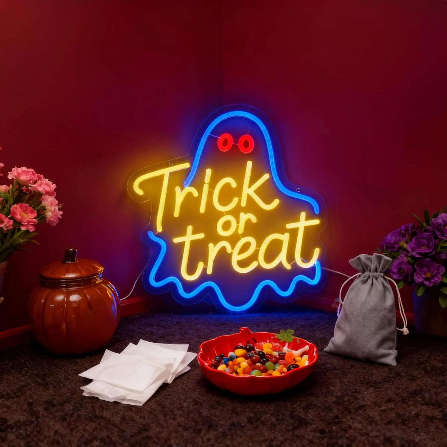 Ghost Trick Or Treat LED Neon  - Home Decor Lighting Tricks recension och pris