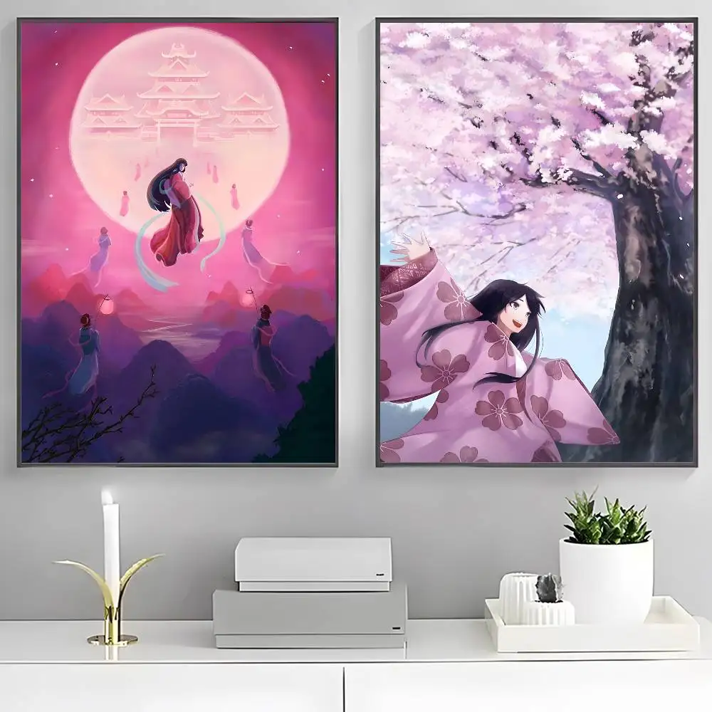 حكاية الأميرة Kaguya ملصق ديكور المنزل HD لزجة جدار مقاوم للماء غرفة المعيشة المنزلي غرفة نوم زخارف للحانات #4