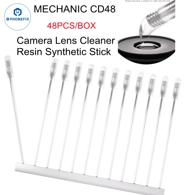 Limpiador de lentes de cámara mecánico CD48, palo de resina sintética para teléfonos, pantalla de lente de cámara, herramientas de limpieza para eliminación de polvo y huellas dactilares