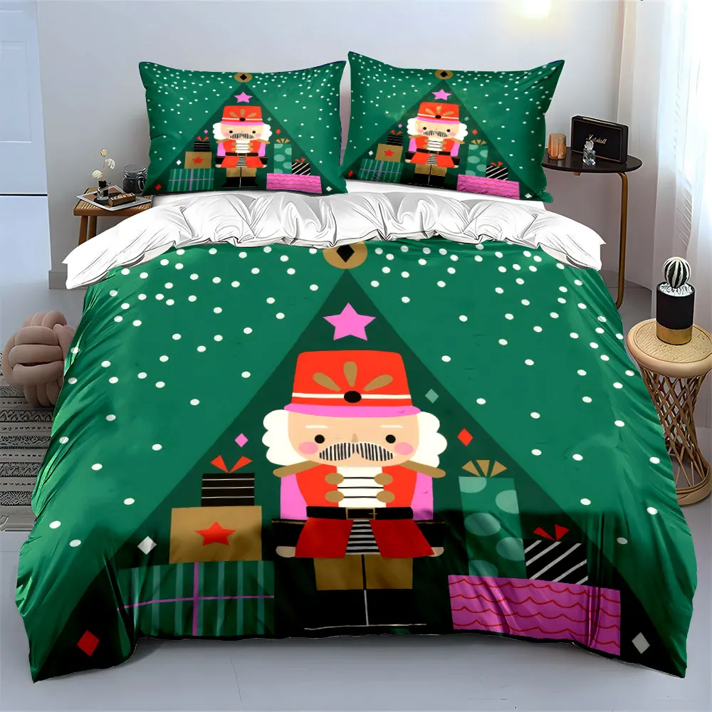 Nutcracker and Christmas Gifts Illustration Print Duvet Cover Bedding Set Included 1*Duvet Cover 2*Pillowcases Luxury gifts