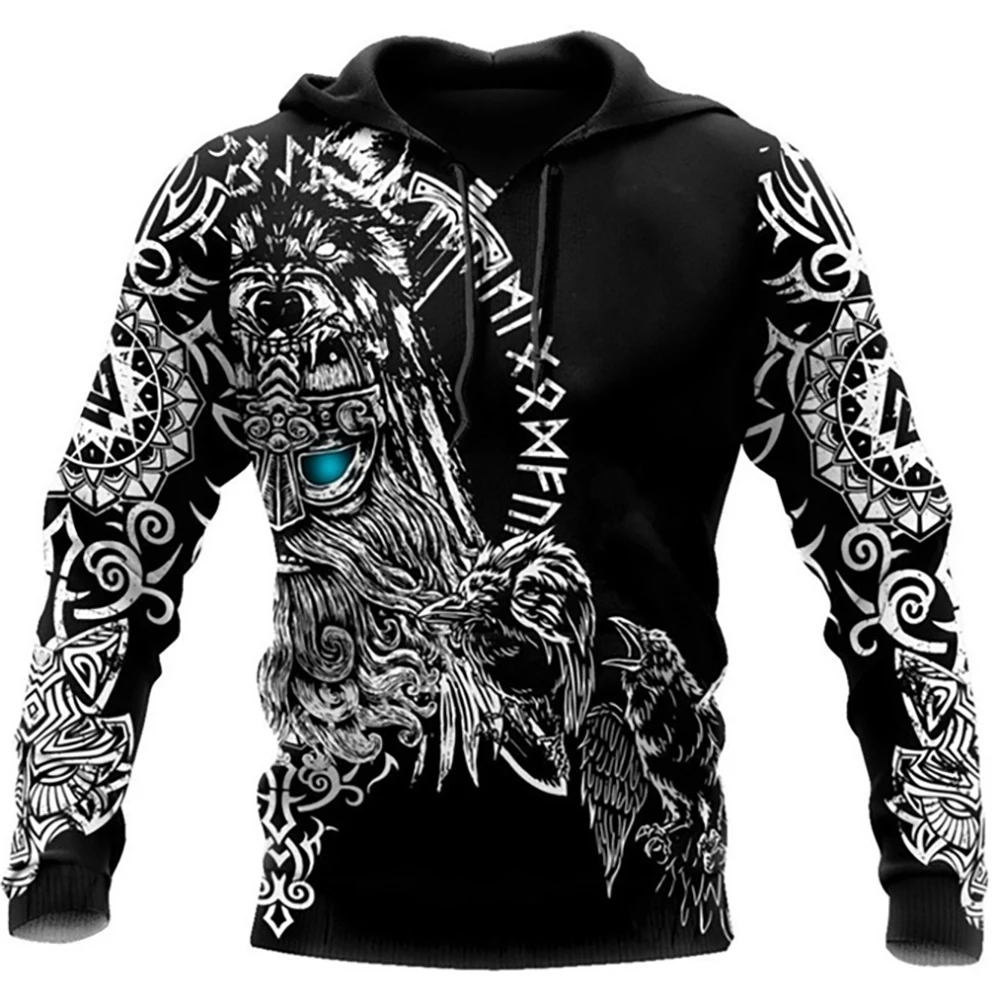 Moletom com capuz estampado lobo 3D masculino, moletons da moda urbana, tops grandes com todo o jogo, roupas com capuz, roupas d