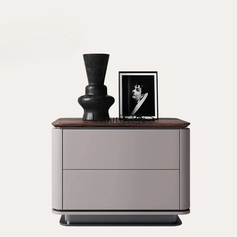 

yj39 Light Luxury Bedside Cabinet High-End Natural Luxury Stone Bedside Storage Cabinet