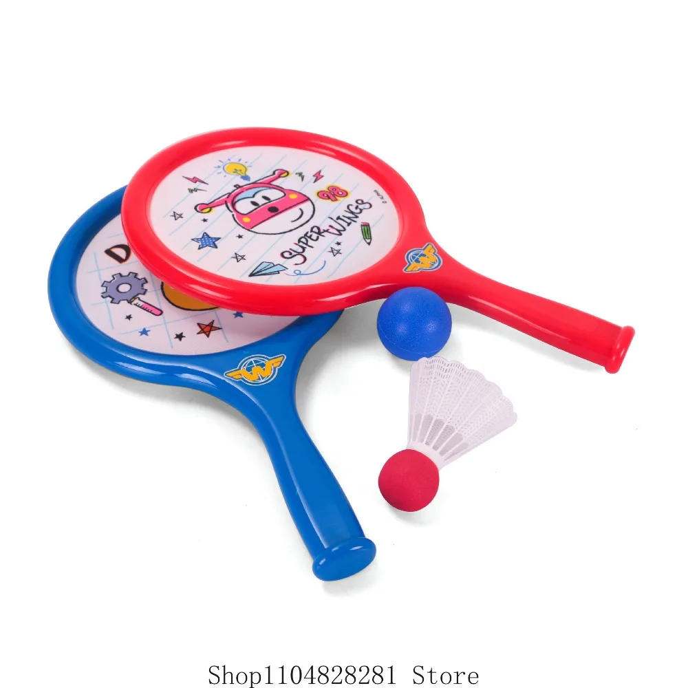 Super asas raquete de badminton das crianças esportes ao ar livre lazer brinquedo elástico raquete de tênis indoor e ao ar livre esportes pai-filho