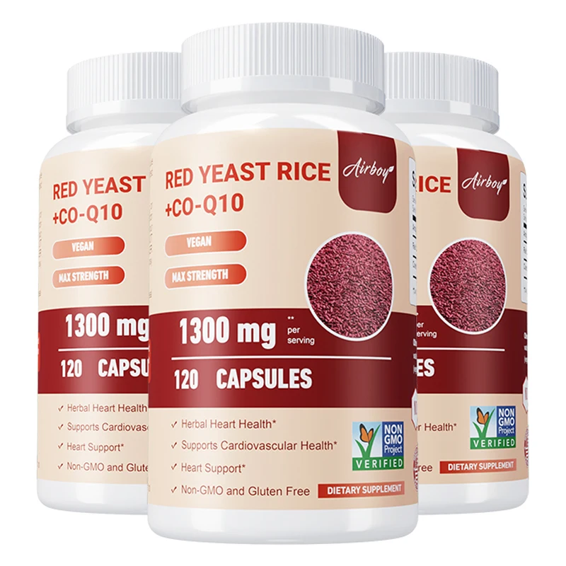 Red Yeast Rice + CoQ10 - Heart Health Supplement, Promotes Energy Production and Boosts Immune System, Antioxidants