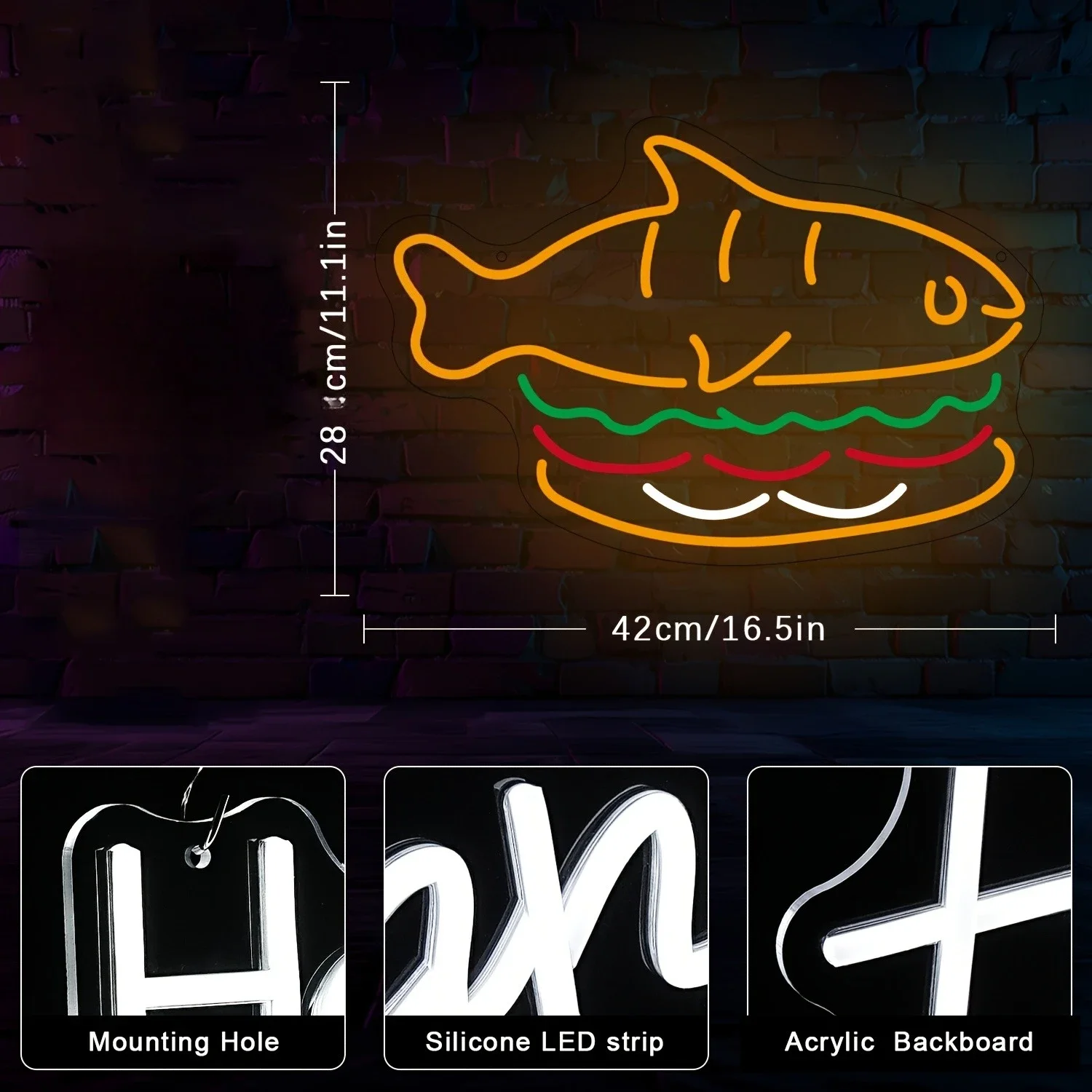 Shark Castle Neonschild, USB, dimmbar, LED-Neonlichtschild, Wandkunst, Dekoration für Spielzimmer, Schlafzimmer, Wohnzimmer, Party, Geburtstagsgeschenke