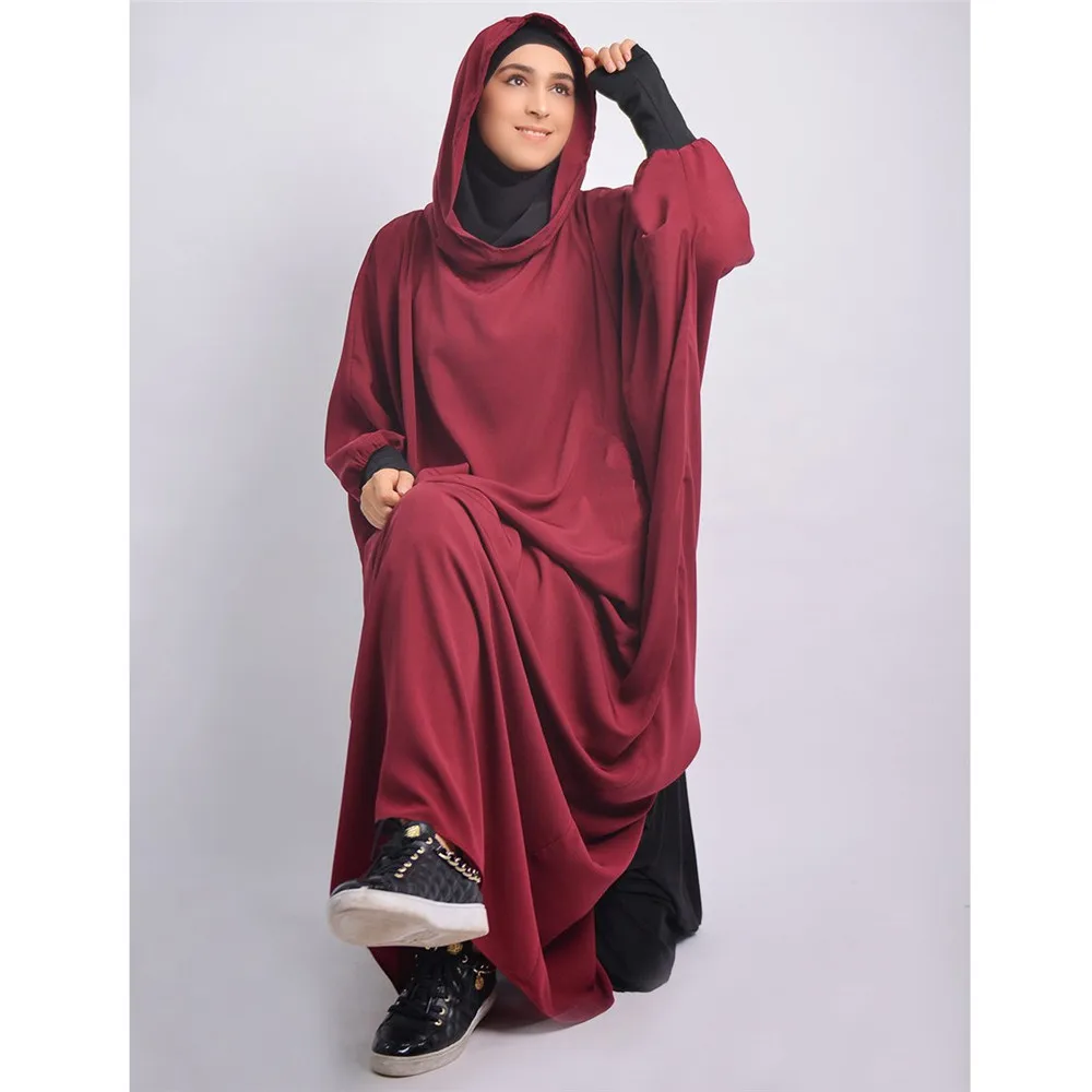 Eid Hooded Abaya Women Muslim Long Khimar Prayer Garment Long Maxi Dress Turkey Kaftan Ramadan Islamic Arab Robe Clothing Burqa