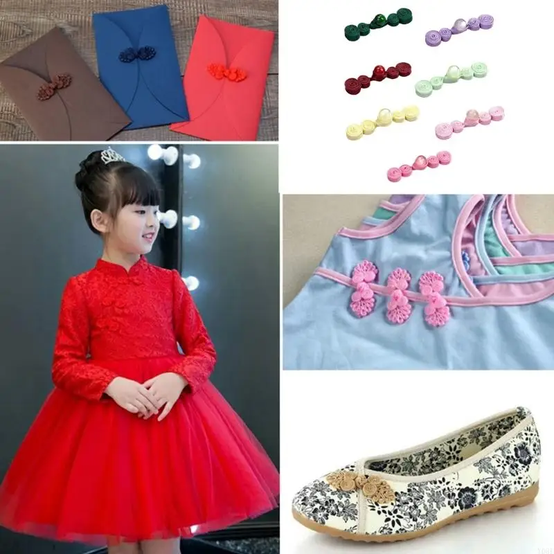 10 Stück handgefertigte Satin-Perlenverschlüsse, traditionelles chinesisches Qipao-Zubehör, praktische, freundliche Knöpfe Y08E