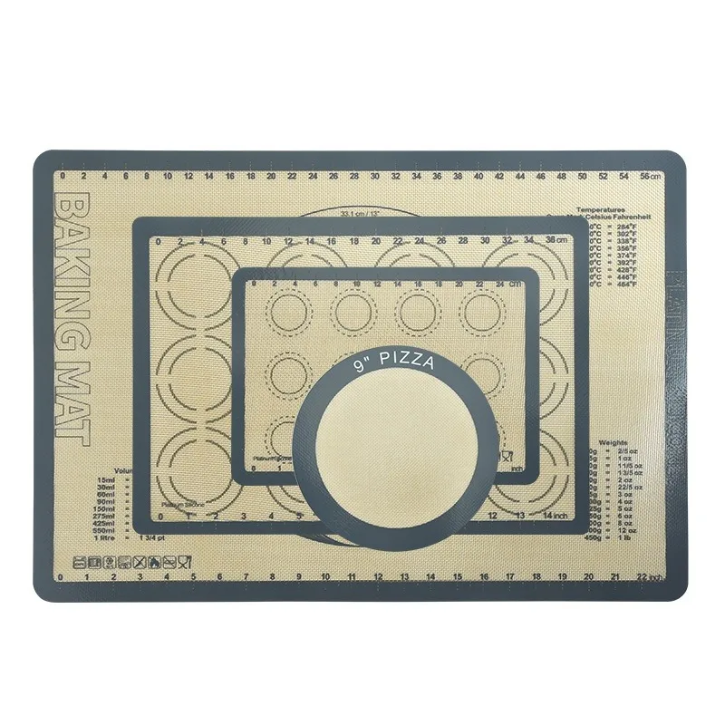 

Силиконовый коврик для выпечки, безопасный для духовки, многоразовый, с антипригарным покрытием, нескользящий набор из 4 размеров, тесто для раскатки теста для пиццы, макарон, печенья