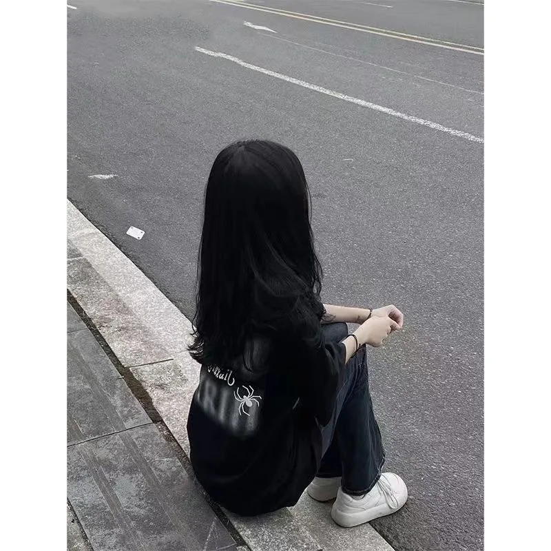 تي شيرت نسائي قصير الأكمام جمالي أنيق مريح وفضفاض مناسب على الطراز الكوري Harajuku ناعم كاجوال يومي صيفي عصري #3