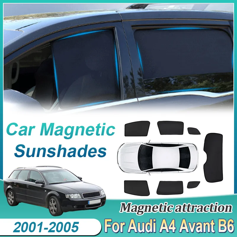 

Car Magnetic Sunshade Privacy Protection Coverage Blocking Curtain Auto Accessories For Audi A4 Avant B6 8E 8H 2001-2005 2004