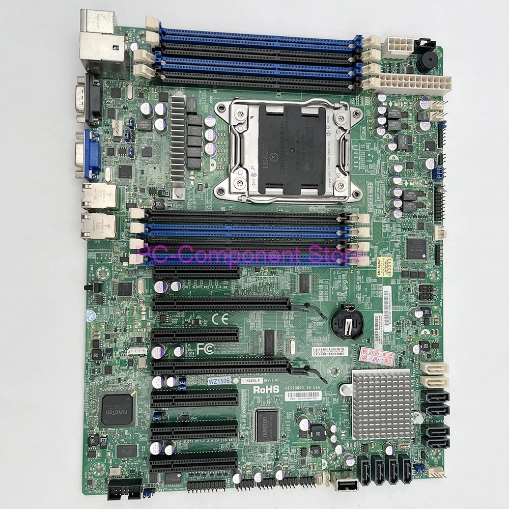 For Supermicro Server Motherboard LGA2011 E5-2600/1600 V1/V2 Family ECC DDR3 PCI-E 3.0 Dual Port GbE LAN SATA3 IPMI 2.0 X9SRL-F