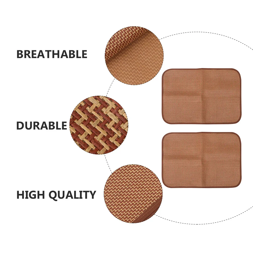 

2Pcs Dog Summer Sleeping Mat Pet Rattan Bamboo Mat Easy to Care for Long Service Life (Coffee) Pet Dog Supplies