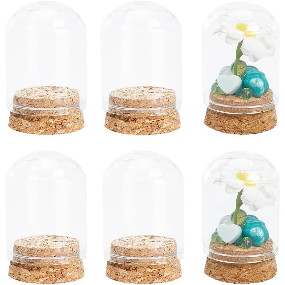 

20 шт., мини-стеклянный купол-дисплей 30x40 мм, маленькие стеклянные купола, купол-дисплей, клош-колокольчик, банка с пробковым набором для изготовления