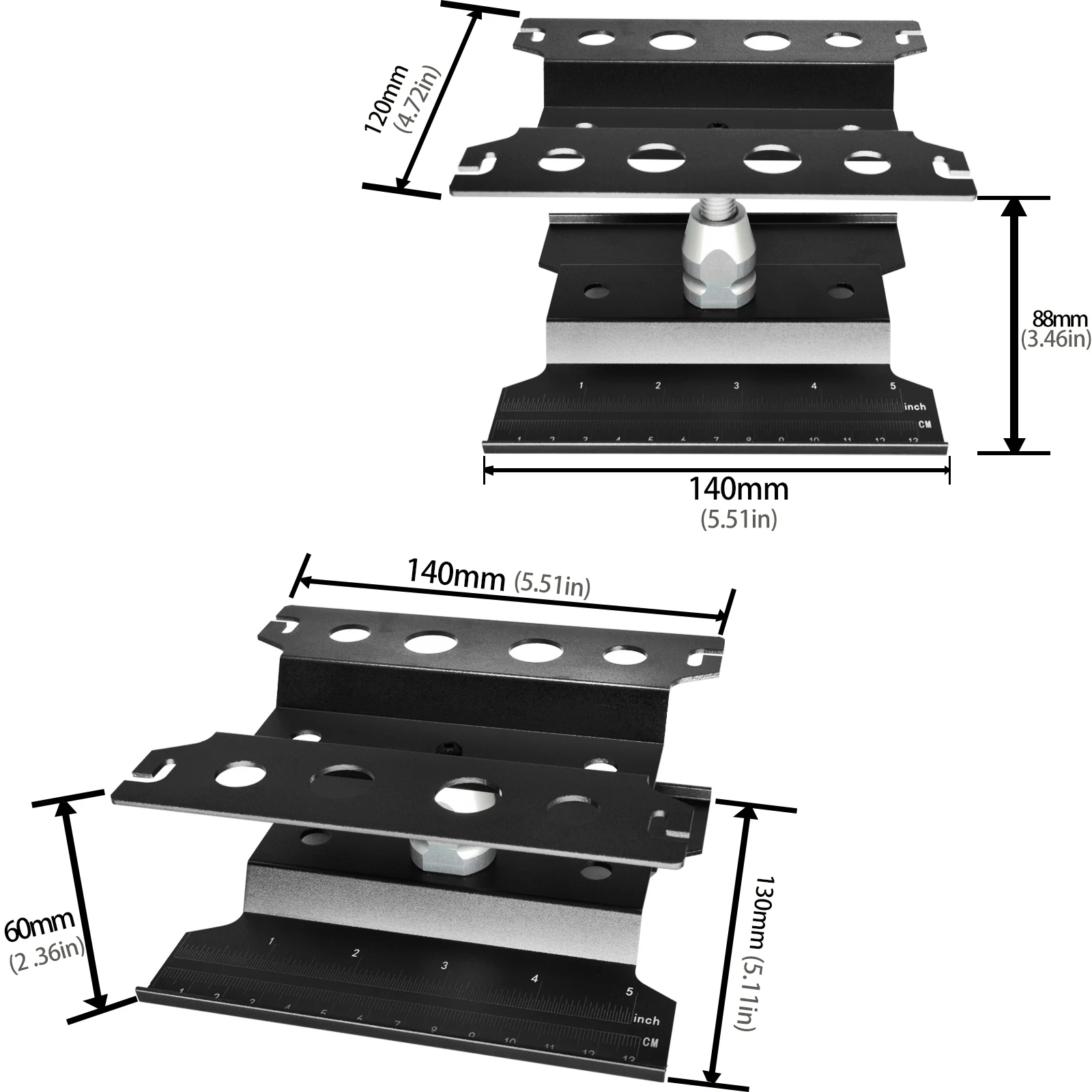 Aluminum Alloy RC Car Work Stand Repair Workstation 360 Degree Rotation Lift Or Lower for 1/8 1/10 1/12 Scale Cars Trucks Buggie