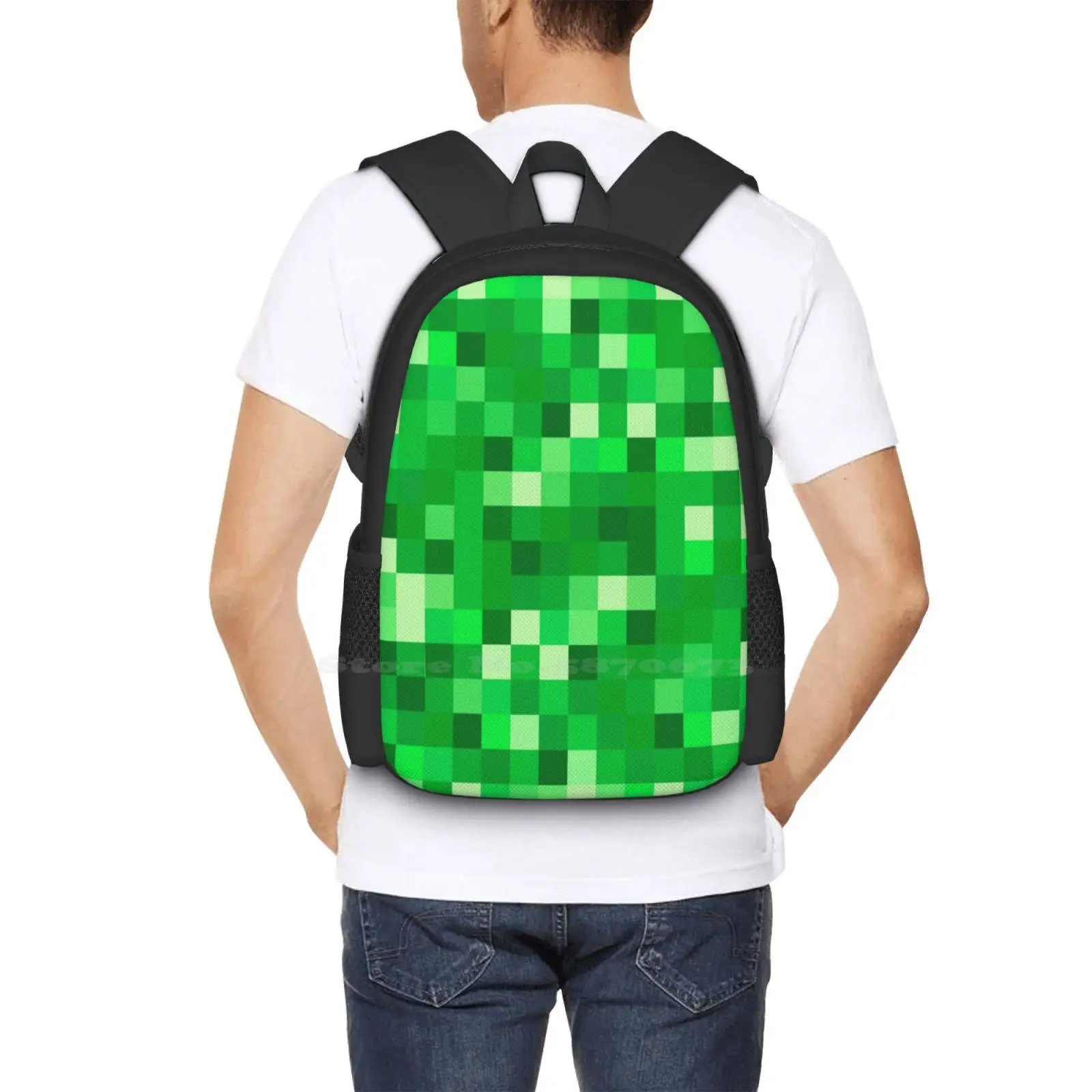 Mochila con estampado 3d para estudiantes, bolsa con patrón, estilo Kawaii, Mobs maliciosos para jugadores