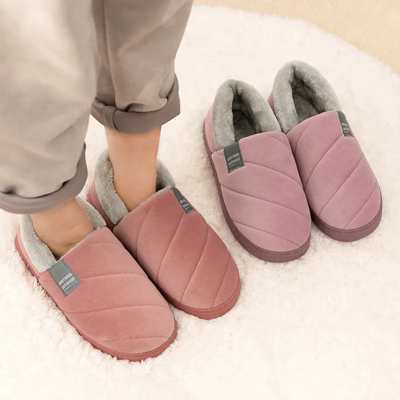 Grandi 46/47 Uomini Inverno Caldo Pantofole pelose Coppie Casual Camera Da Letto All'aperto Suola Spessa Antiscivolo Presentazioni Aziende Produttrici Giochi Scarpe di Moda Per Gli Uomini