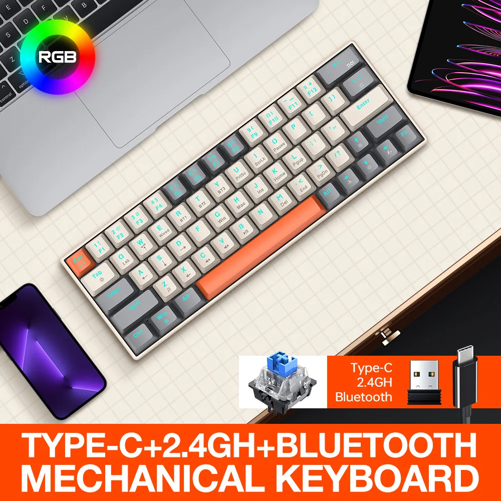 2024 New T16 Game Keyboard Iron Plate Colorful Glowing USB Wired Keyboards Home Desktop Computer Accessories