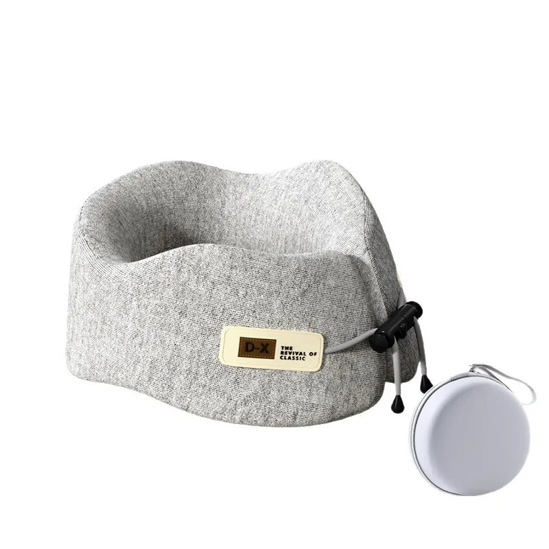 Memory Foam U Neck Pillow Travel Portable Cervical Support Cushion, Small Lightweight Foldable Pillow with Storage Case