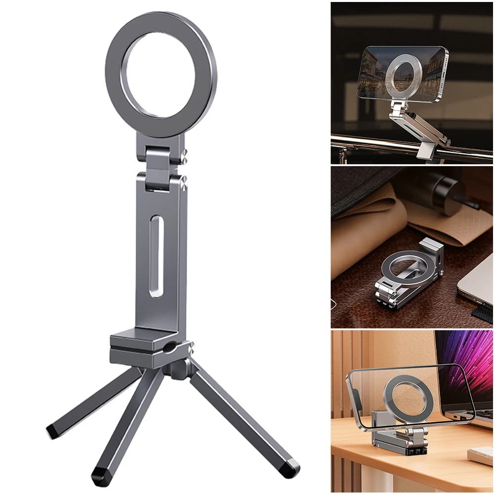 

For Magsafe Airplane Phone Holder 360 Rotating Travel Phone Stand Foldable Tripod Plane Phone Holder for For iphone 16 15 14 13