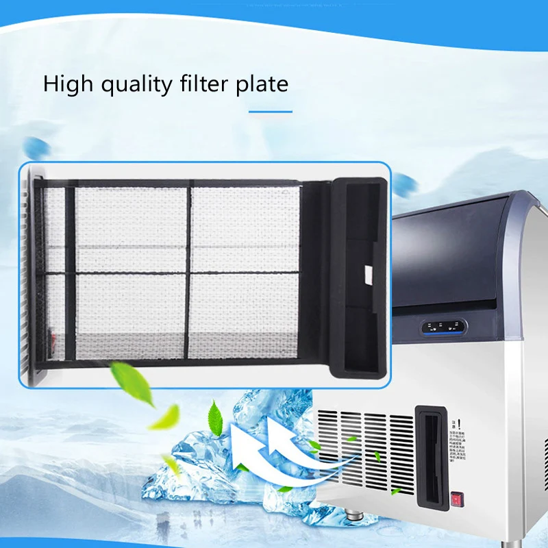 50KG 24H Commercial Electric Ice Maker High-yield Square Ice Making Machine Big Bar Coffee Shop Ice Maker