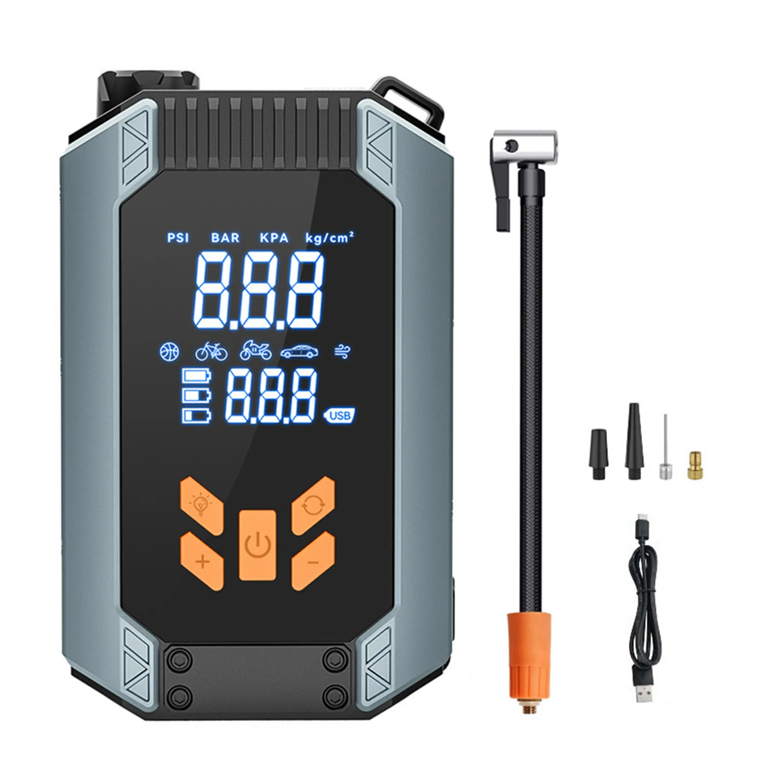 150W 150PSI Car Tire Inflator Pump Inflator Pump TYPE-C Fast Charging Automatically Stops Durable