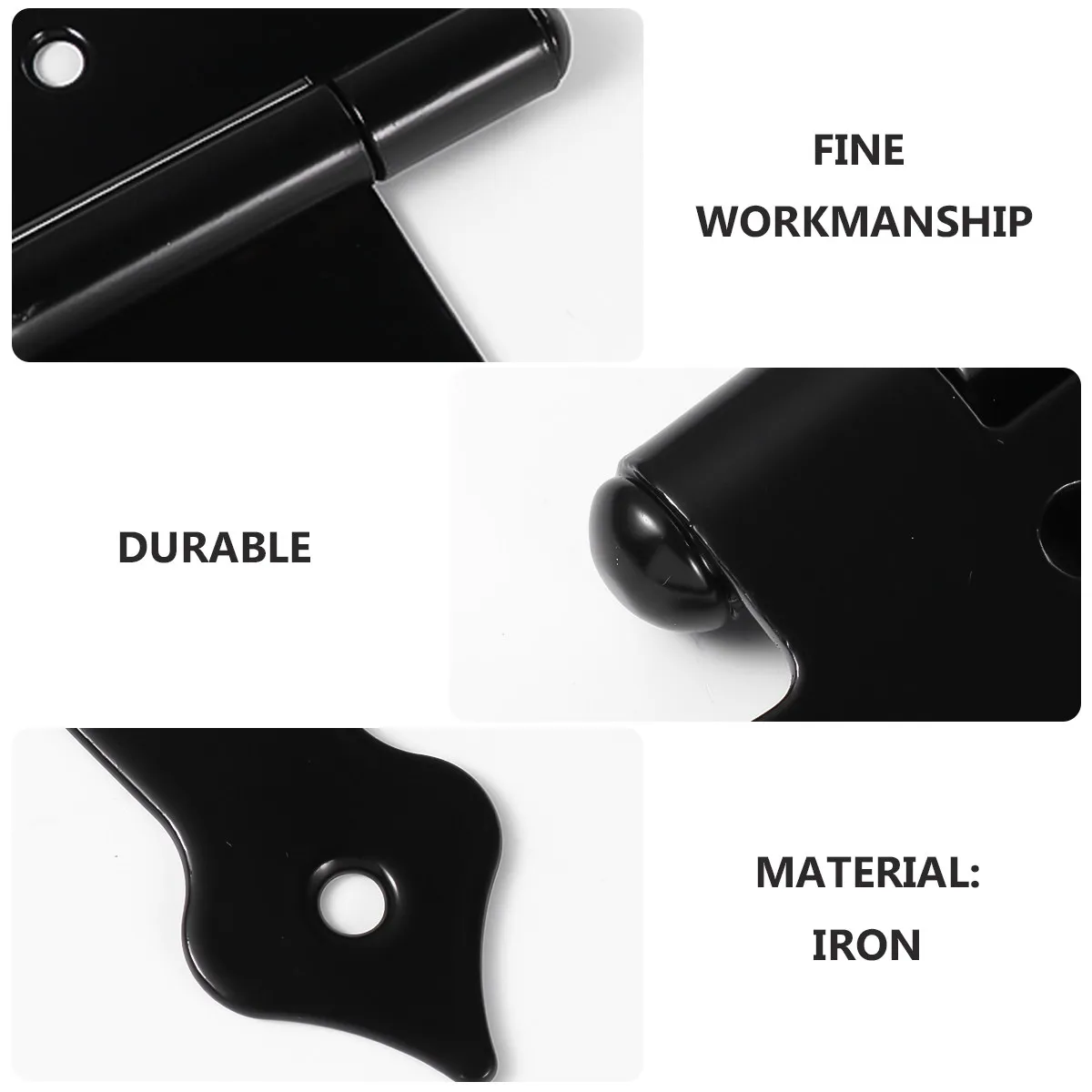 

3Pcs Black Painted Door Hinges Premium Iron T Strap Corrosion Resistant Easy Install Long Service Life Cabinet Barn Doors