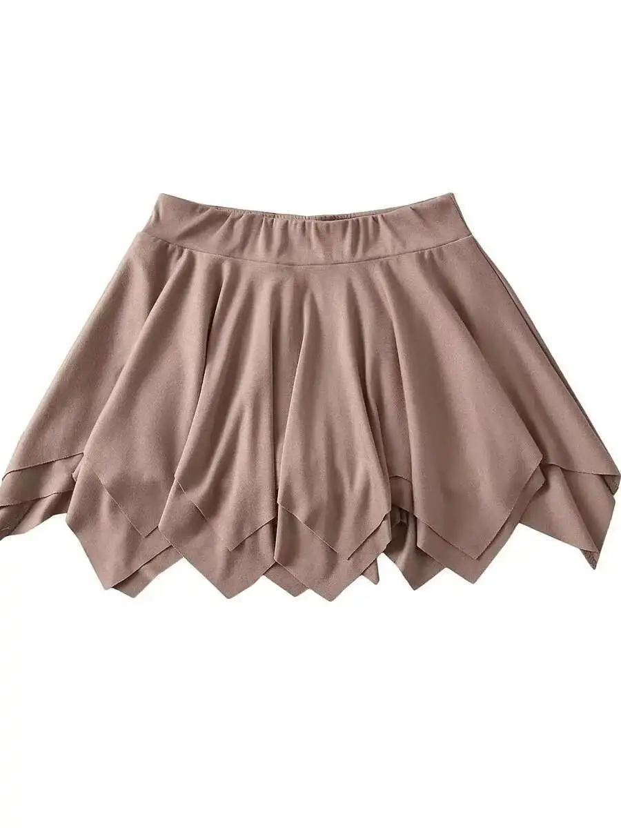 Letnia seksowna, czysta, luźna spódniczka mini z falbankami, damska spódnica z wysokim stanem, modelująca biodra, plisowana, w kształcie litery A, H2JI