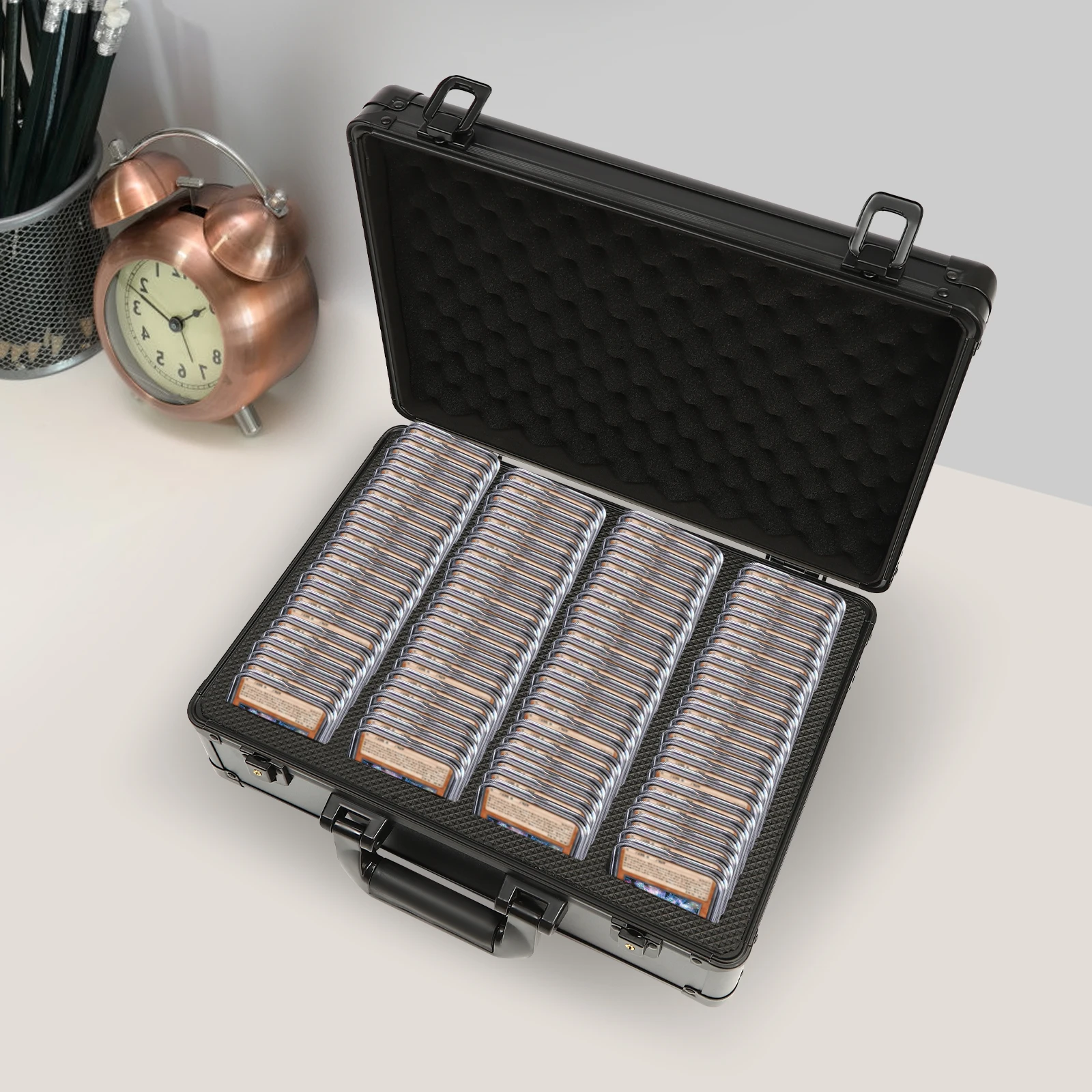 

Premium Graded Coin Slab Storage Case - Compact Travel Holder for Collectible Coins - Durable Aluminum Alloy Hard Shell Holder