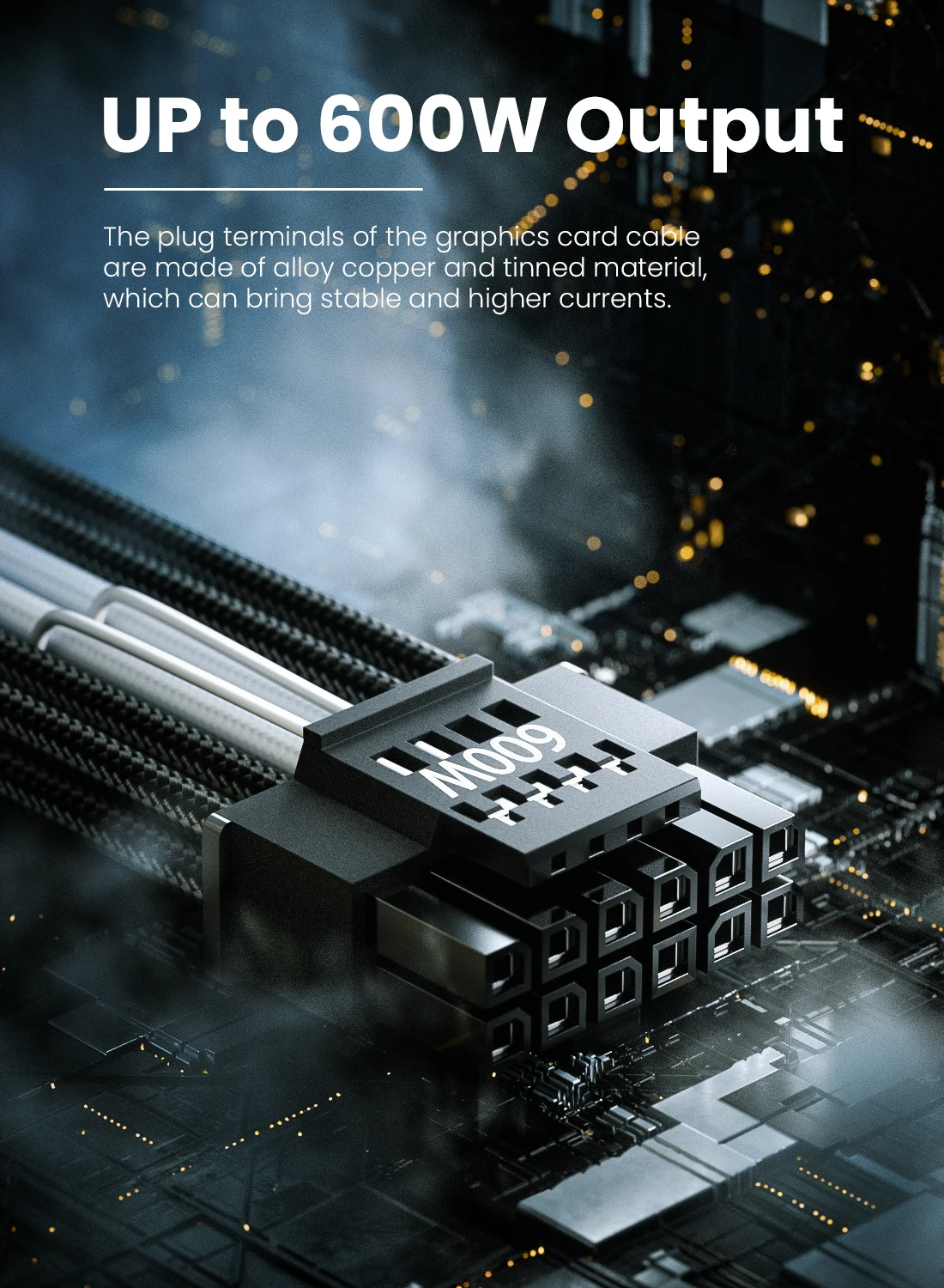 كابل طاقة Fasgear PCIe 5.0 GPU بأكمام 70 سم 12VHPWR موصل متوافق مع RTX 3090 Ti 4090 5070 5090 لـ ASUS EVGA Seasonic