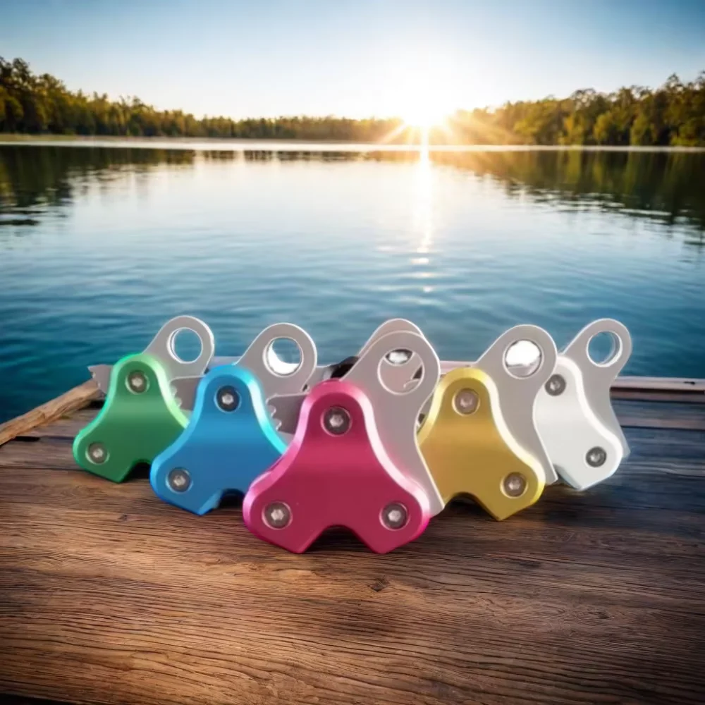 Sinodiving Free Diving Traction System Rope Retractor Double Pulley Rope Aluminum Alloy Safety Lock Underwater Guide Rope Fixing