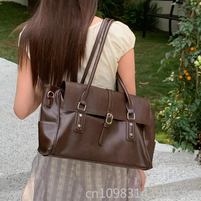 

Women's Soft Square Tote Bag with Magnetic Closure Spacious Work Shoulder Bag for Casual Daily Commute