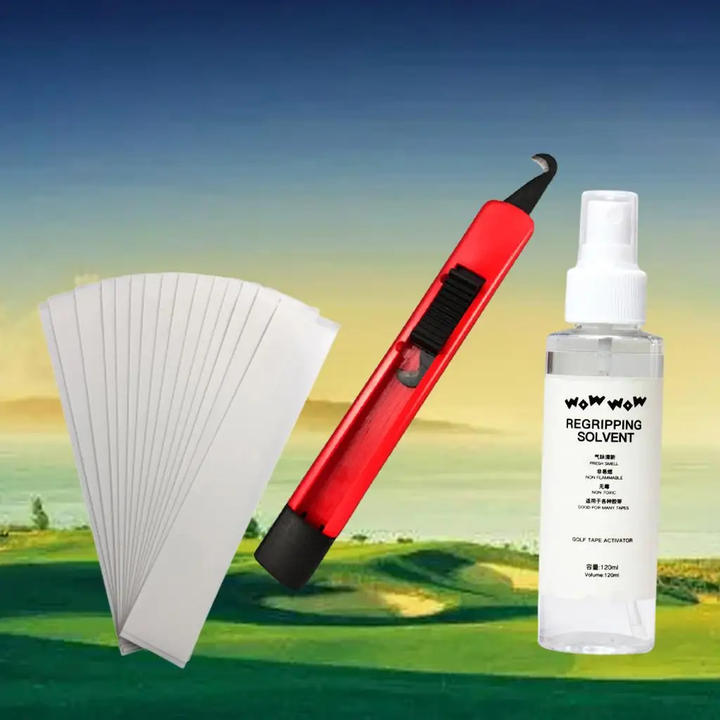 Golf Grip Replacement Kit 120ml Solvent Sprayer Double Sided Tape Easy Install Tool for Golf Practice Swing Tools