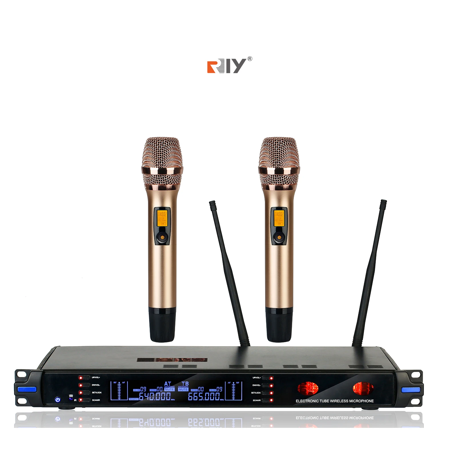 RIY-06 hot sale electronic tube wireless microphone karaoke uhf wireless microphone