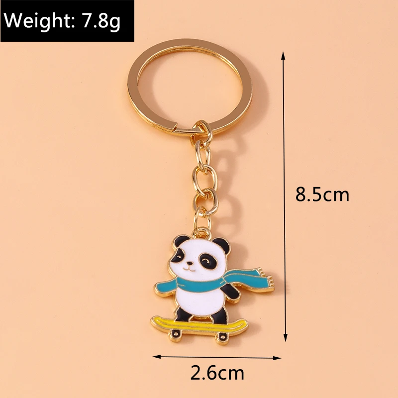 Niedliche Emaille Panda Schlüssel bund Katze Schlüssel ring Anhänger für Auto Schlüssel halter Frauen Mädchen Handtasche Zubehör DIY Schmuck Geschenke – Detail 13