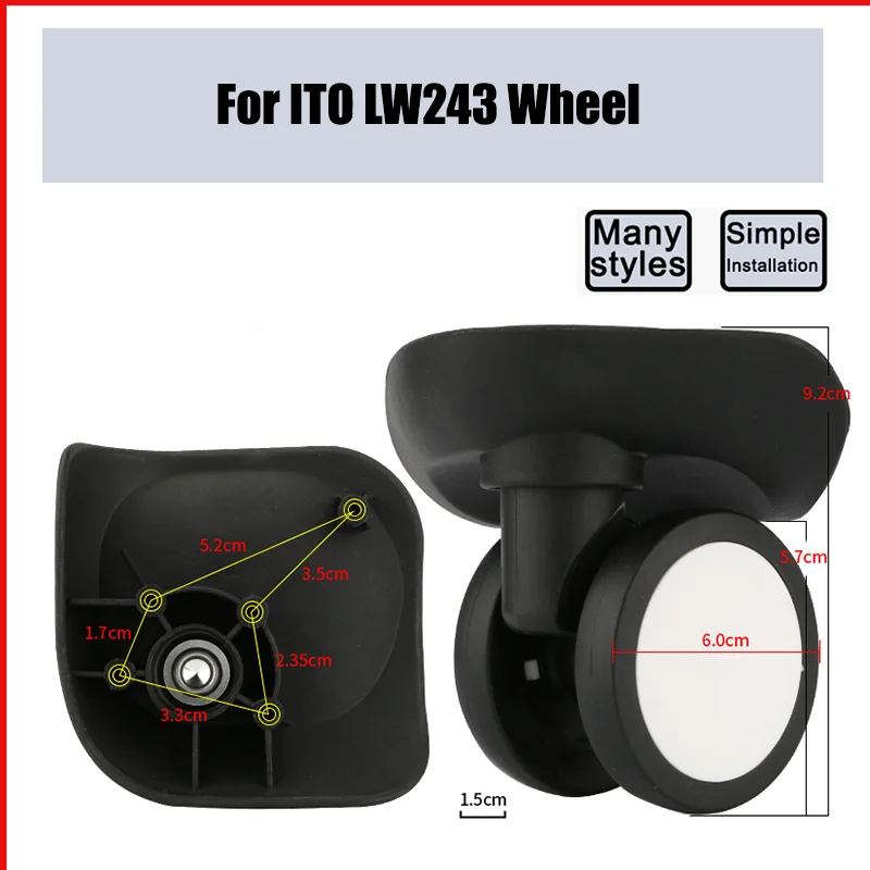 

For ITO LW243 Universal Wheel Replacement Suitcase Smooth Silent Shock Absorbing Wheel Accessories Wheels Casters Repair